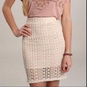 Free People NEVER WORN knee length skirt. Size 8